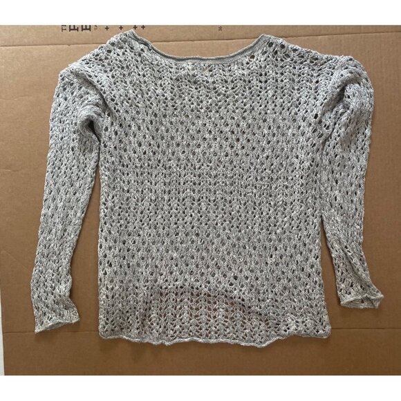 2000’s Hollister Crochet Sweater, Lightweight, Boho, Size Large, Gray, Y2K style - Picture 2 of 6